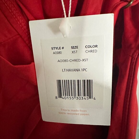 Andie Swim Havana One Piece Swimsuit Cherry Red Size XS Tall Square Neck - Picture 6 of 6